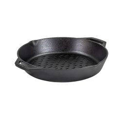 Lodge 12 Inch Seasoned Cast Iron Dual Handle Grilling Basket