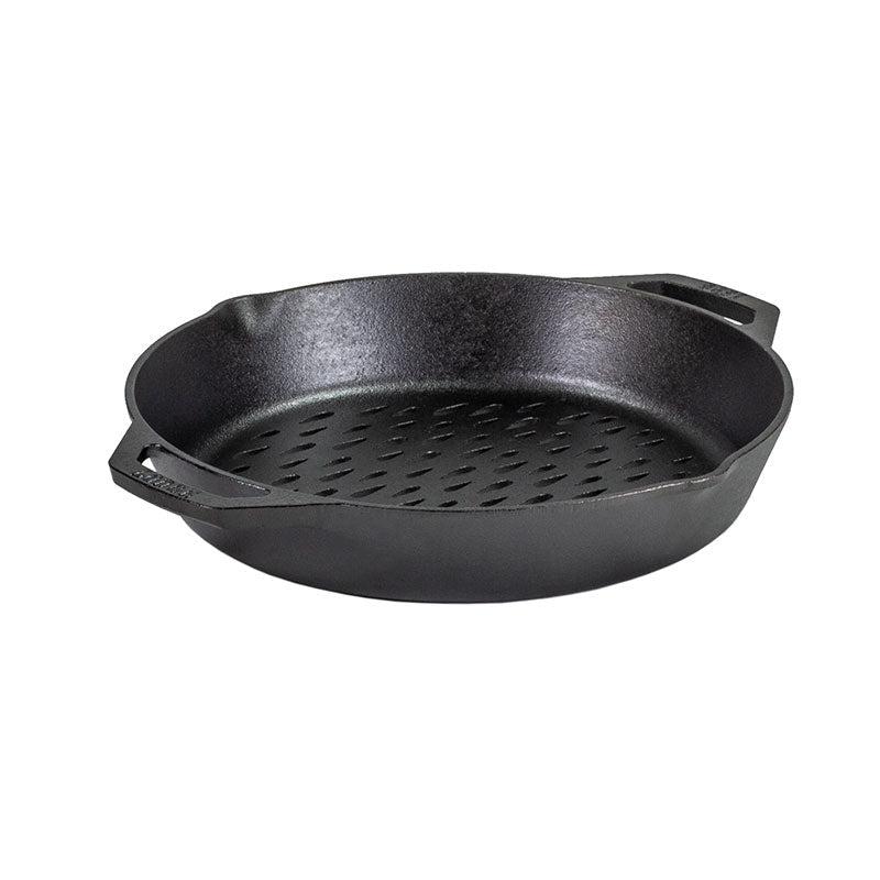 Lodge 12 Inch Seasoned Cast Iron Dual Handle Grilling Basket