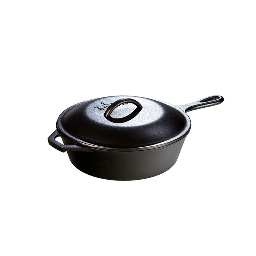Lodge Cast Iron Covered Deep Skillet - Image 21
