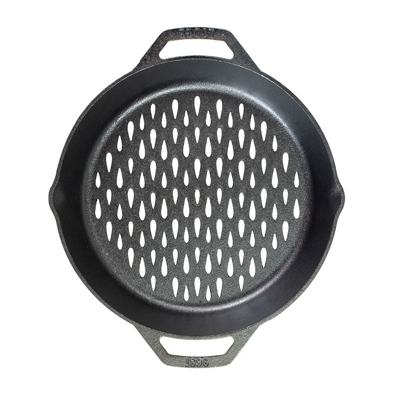 Lodge 12 Inch Seasoned Cast Iron Dual Handle Grilling Basket - Image 2