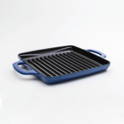 Lodge USA Enamel 11 Inch Enameled Cast Iron Grill Pan