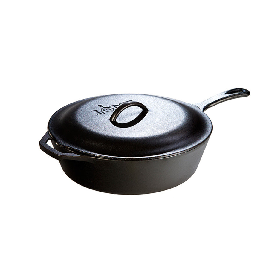 Lodge Cast Iron Covered Deep Skillet - Image 13