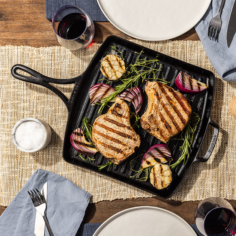 Lodge Blacklock 12 Inch Lightweight Cast Iron Grill Pan - Image 3