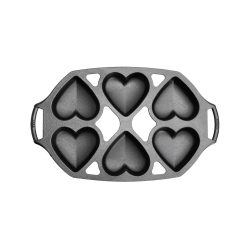 Alternative view of Lodge Seasoned Cast Iron Heart Mini Cake Pan