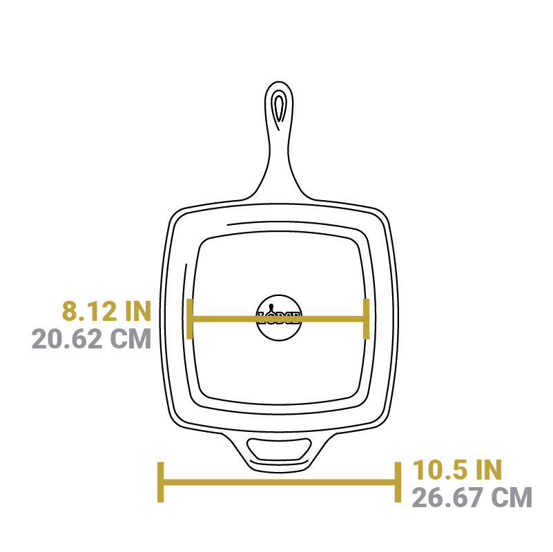 Lodge 10.5 Inch Square Cast Iron Grill Pan - Image 4