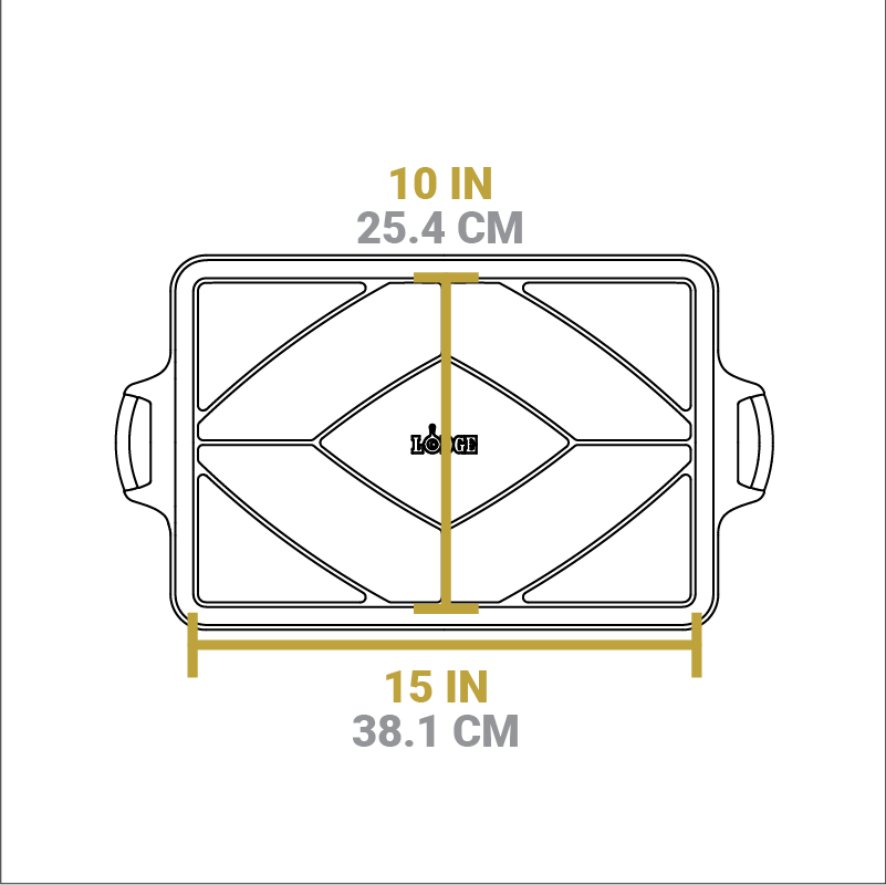 Lodge 15.5 x 10.5 Inch Seasoned Cast Iron Baking Pan - Image 7