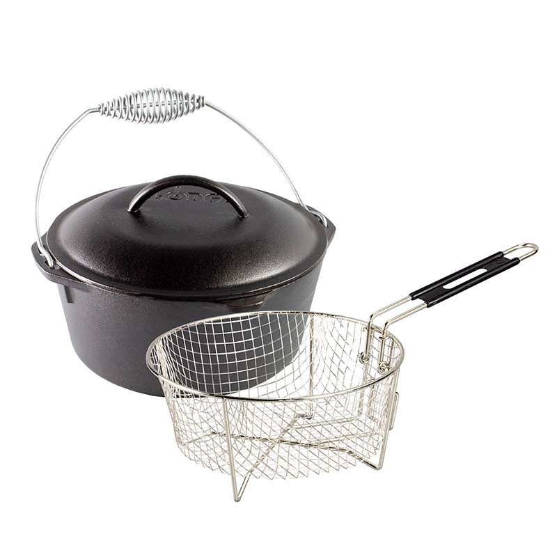 Lodge Seasoned Cast Iron Dutch Oven Frying Set - Image 16