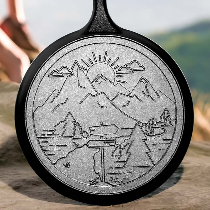 Lodge Wanderlust 10.5 Inch Cast Iron Mountain Griddle - Image 4